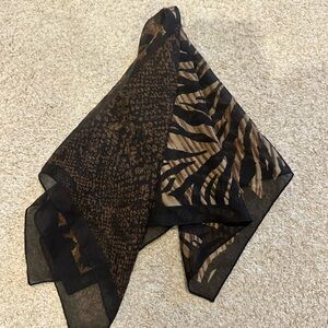 Animal Print Sheer Scarf